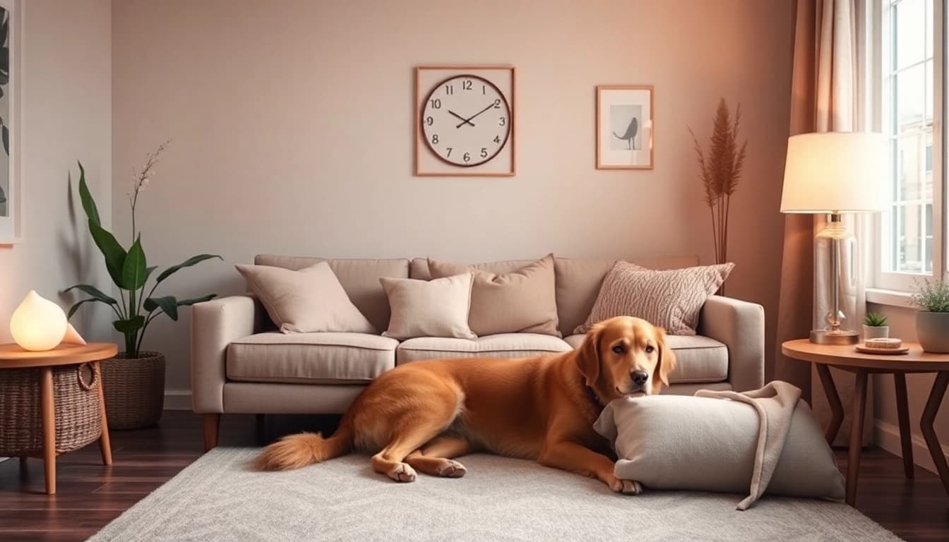 Engaging depression treatment session in a calming therapy room, featuring therapy dog support.