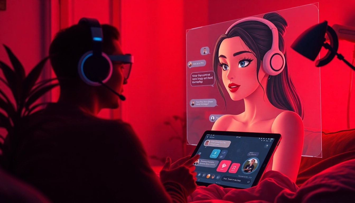 Experience the captivating world of AI NSFW interactions with an engaging virtual chat scene.