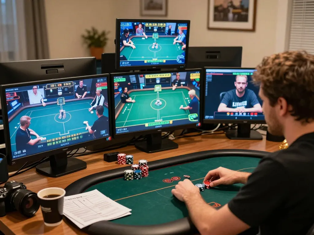 Engaged players at SC88 online poker session displaying strategy and competitive gameplay.