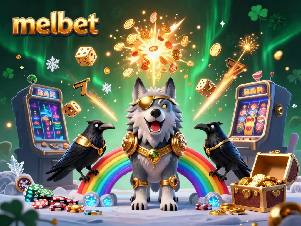 Engage with melbet in an epic 3D casino world featuring Norse mythology characters amidst a jackpot celebration.