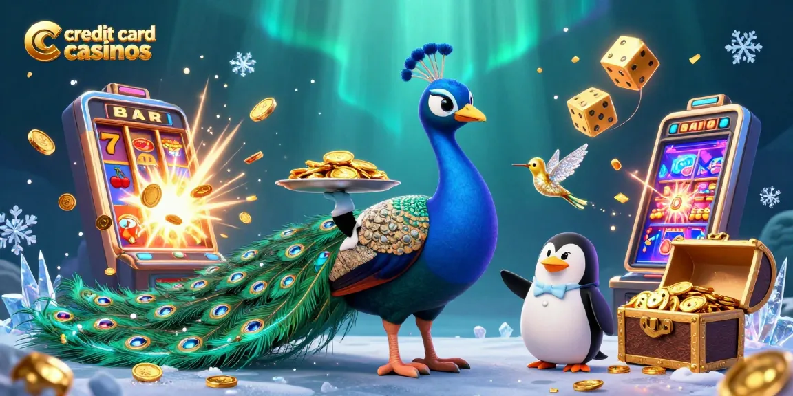 Experience exciting gameplay at credit card casinos with vibrant slot machines and dynamic characters.
