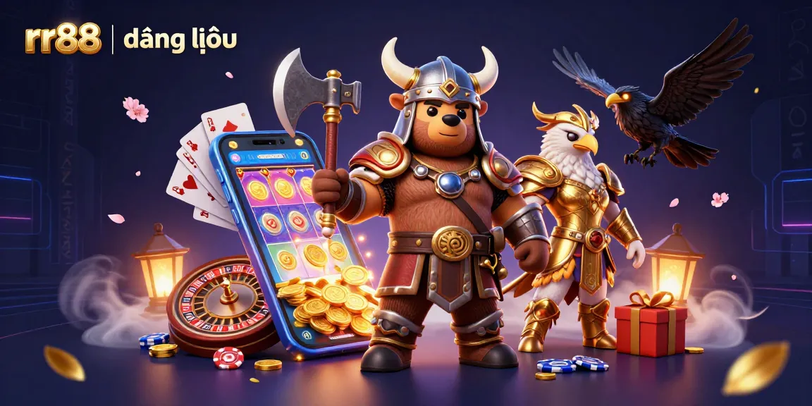 Experience the thrill of rr88 | đăng nhập with vibrant slots and gaming elements in a dynamic casino scene.