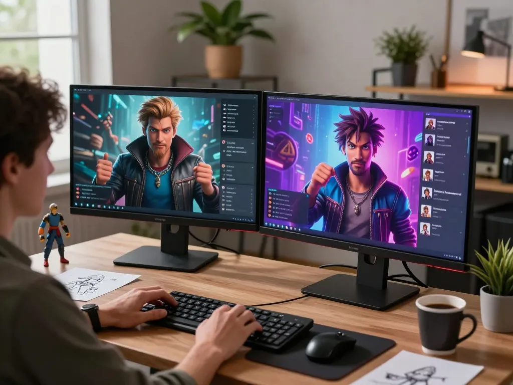 Engaging character ai nsfw roleplay interaction in a modern home office environment.
