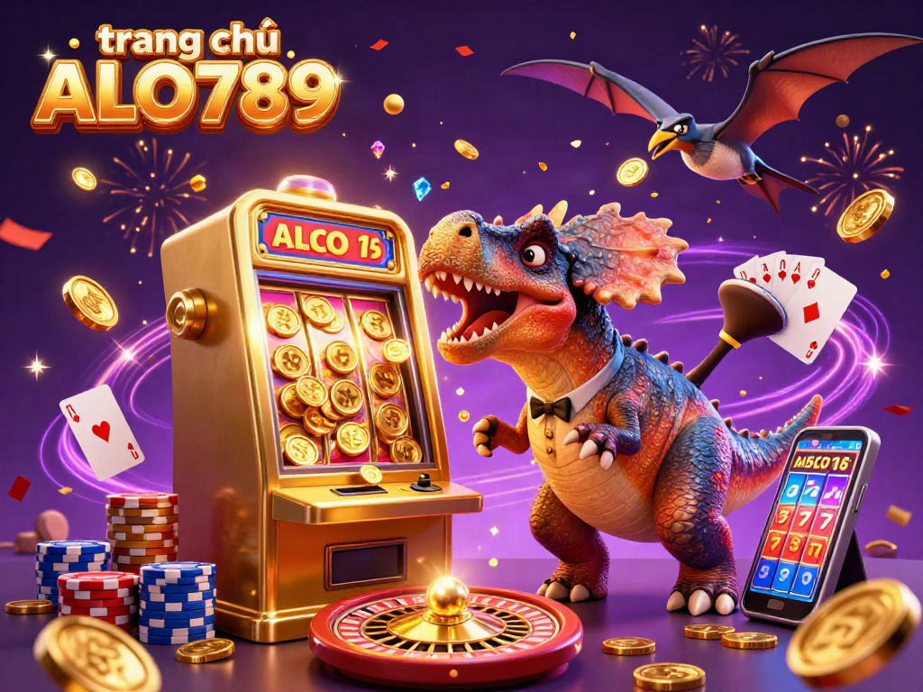 Experience the excitement of trang chủ ALO789 as a pachycephalosaurus triggers a jackpot at a lively casino!
