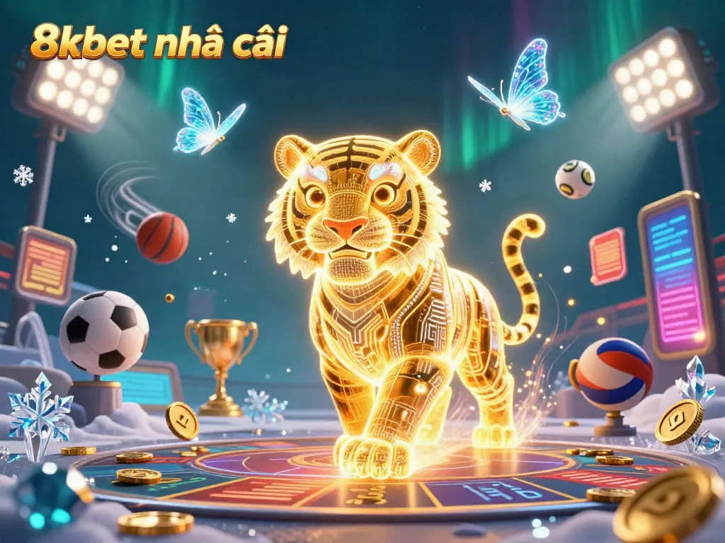 Experience the thrilling world of 8xbet nhà cái with vibrant neon elements and dynamic sports betting action.