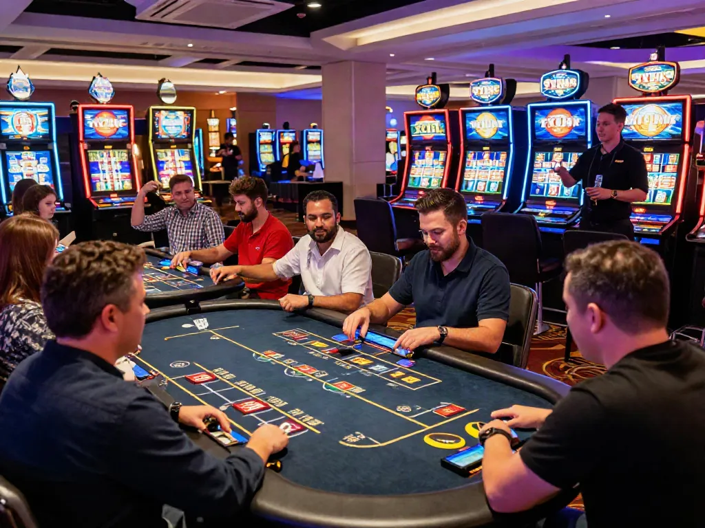 TX88 casino scene with players enjoying various games in vibrant atmosphere.