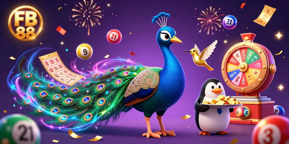 FB 88 delights players with a dynamic 3D illustration featuring vibrant casino elements and characters.