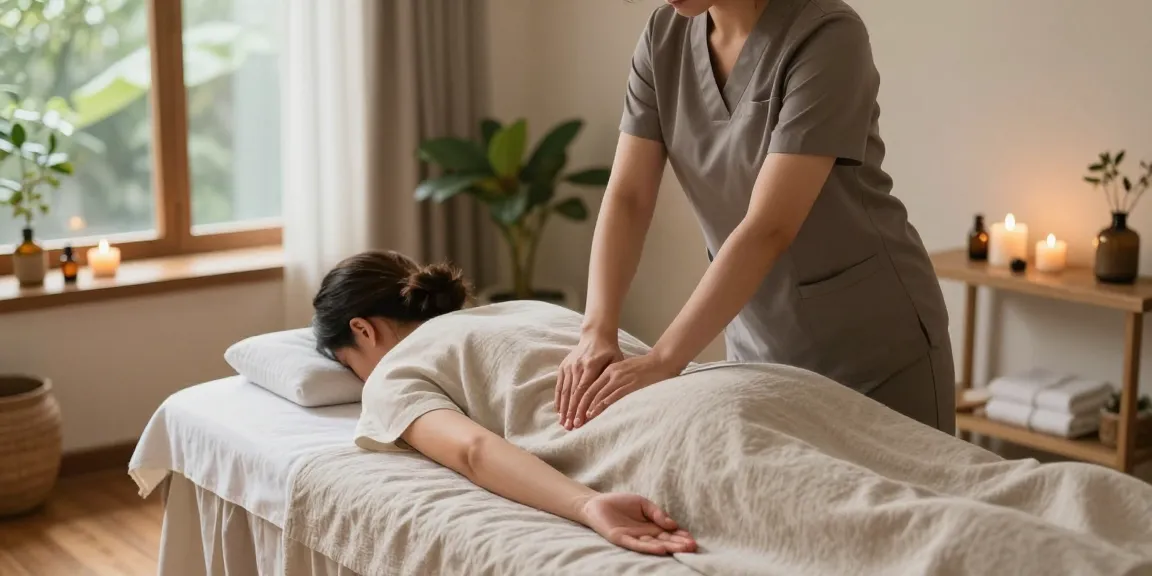 Experience tranquil 구래동출장안마 with a professional massage therapist creating a serene environment.