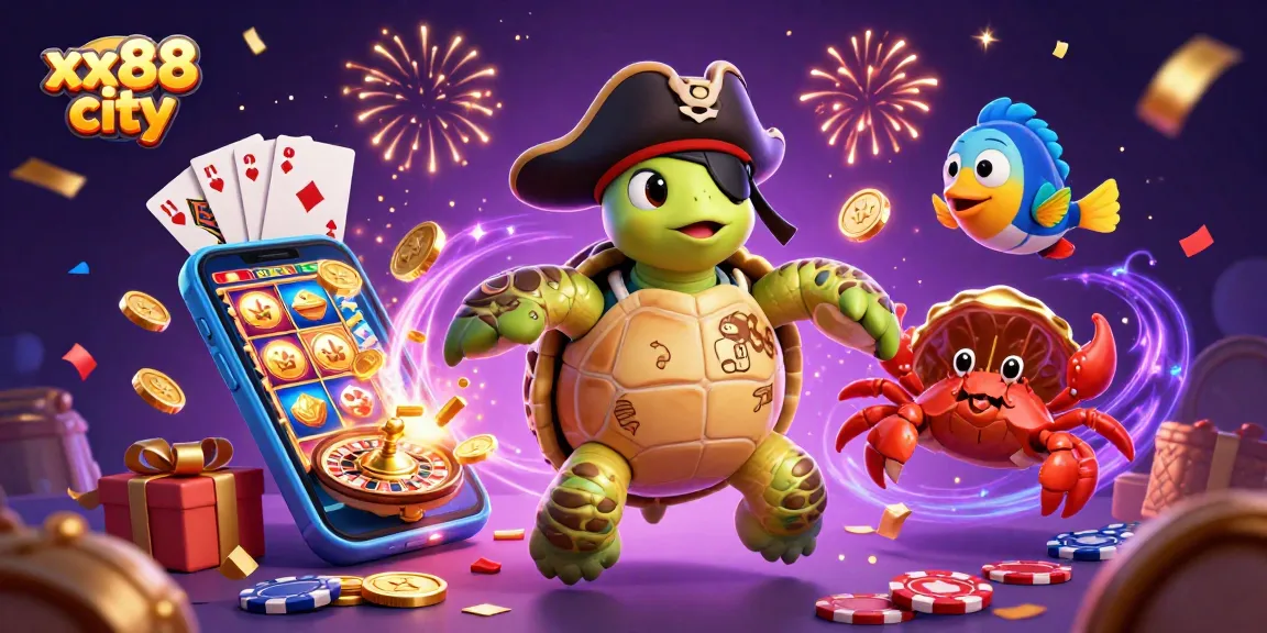 Experience thrilling gaming at xx88 city with vibrant characters and exciting casino elements!
