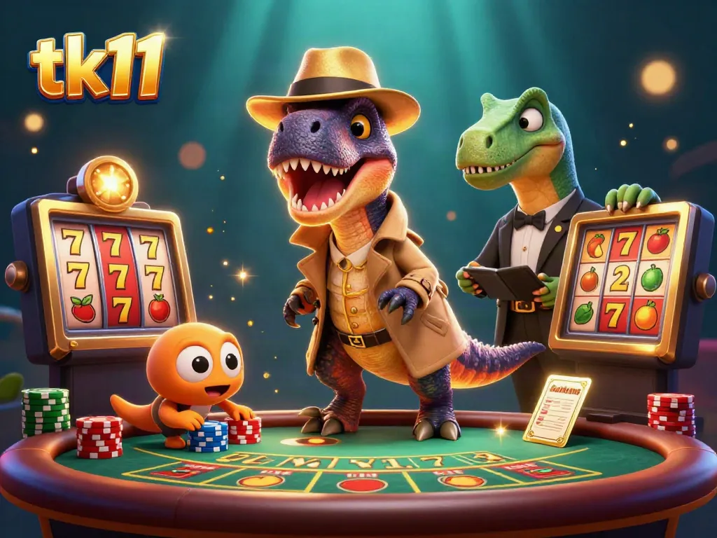 tk11 cartoon velociraptor card counter playing blackjack with a suspicious stegosaurus and sneaky compy.