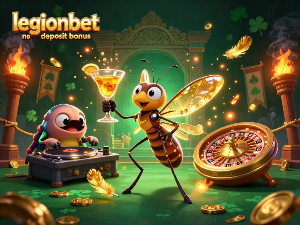 Experience the excitement with legionbet no deposit bonus in a vibrant casino-themed scene featuring dynamic characters.