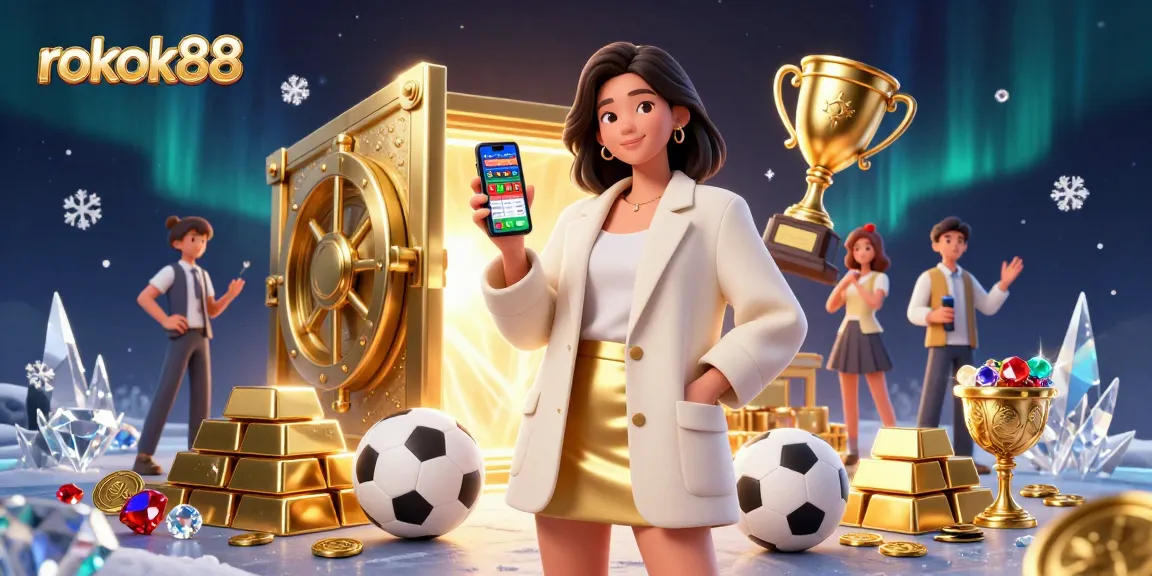 Engage with rokok88 sports betting through a vibrant 3D illustration showcasing modern gaming excitement.