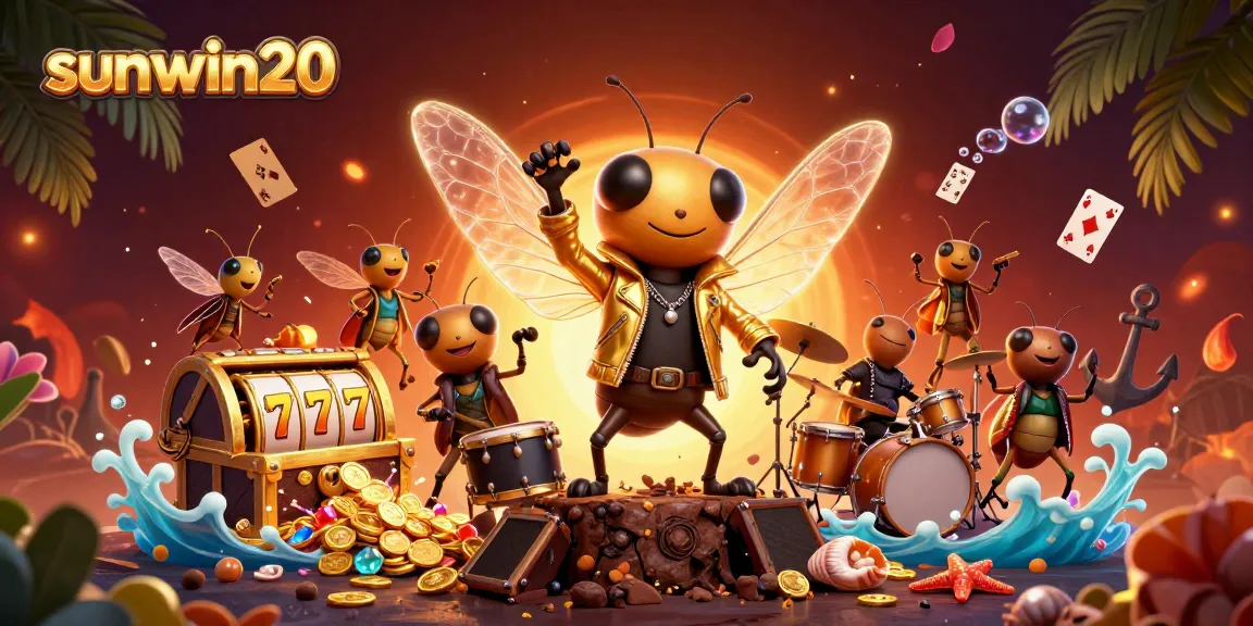 Experience the thrill of sunwin20 with captivating casino-themed 3D characters amidst vibrant gaming elements.