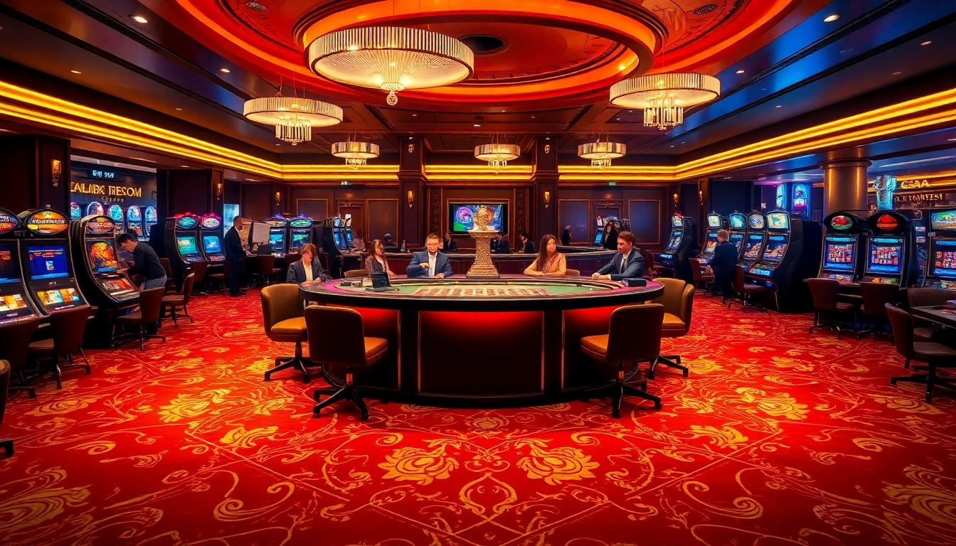 Experience excitement at Nhà cái bet88 with a vibrant casino scene featuring live dealers and engaging slot machines.
