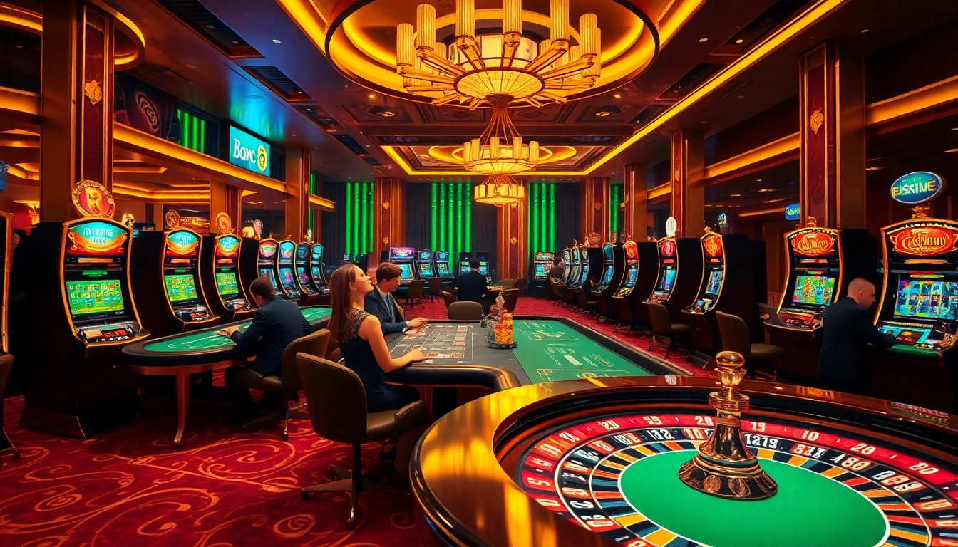 Engage in thrilling gaming action at kjc xx88, featuring high-stakes poker tables and gleaming slot machines.