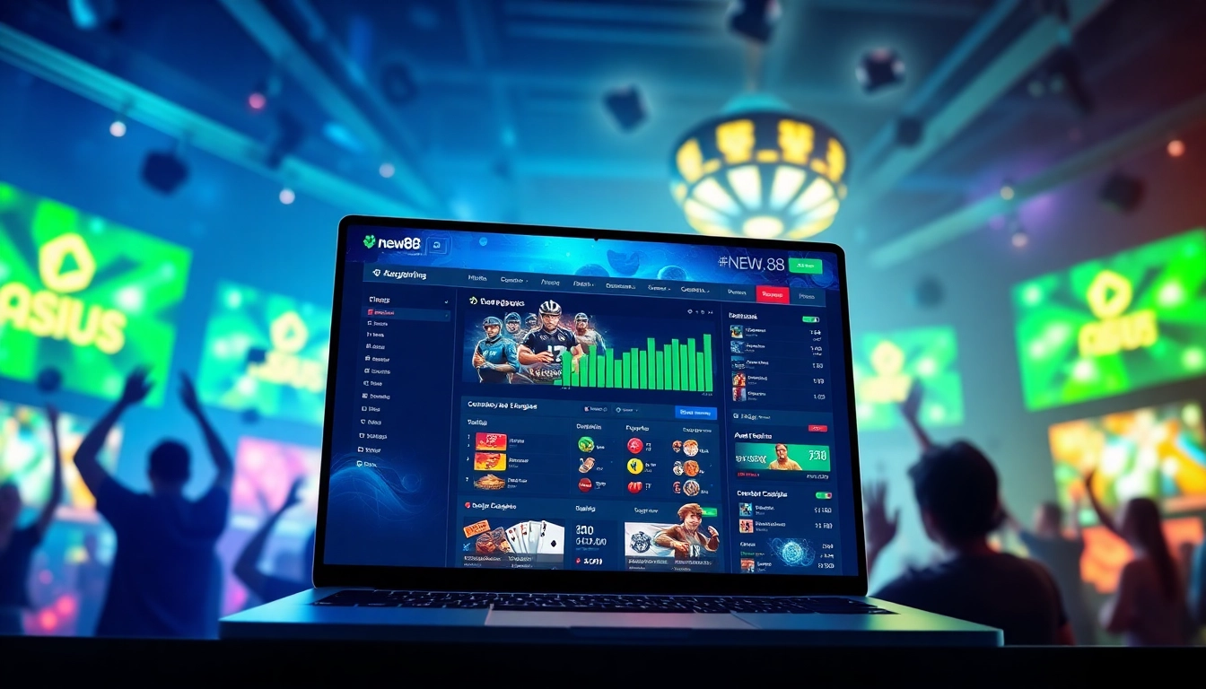 Exciting gaming dashboard at new88go.com showcasing diverse online betting options.